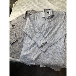 2 X Daniel Hechter Paris Mens Striped  Multicolored Dress Shirt XXL